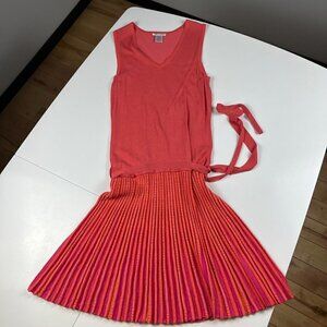 Alison Sheri low waist dress light knit orange pink size M